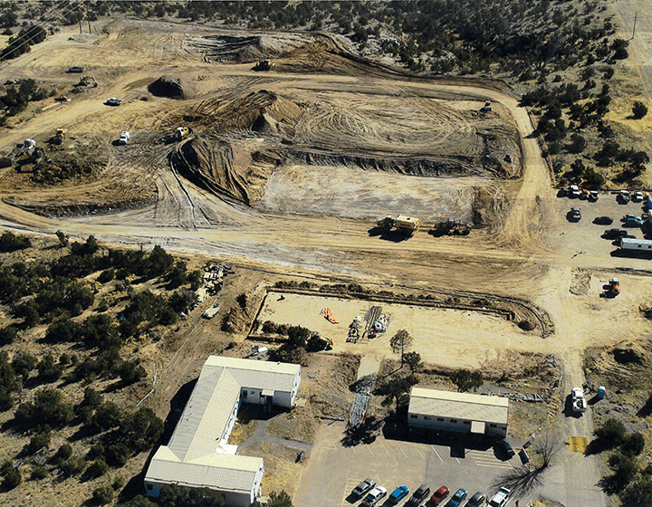 Birdseye view of site work from Digs Construction.